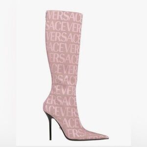 Versace logo print boots